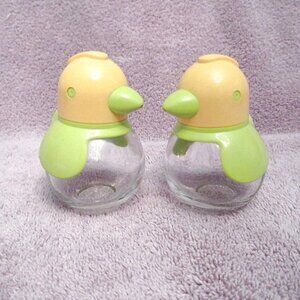 Vintage German Salt & Pepper Shakers 2 Piece Stoha Glass Chicken Birds EUC